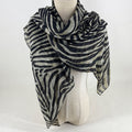 Retro Zebra Print Square Shape Silk Scarf 6W6NSI183