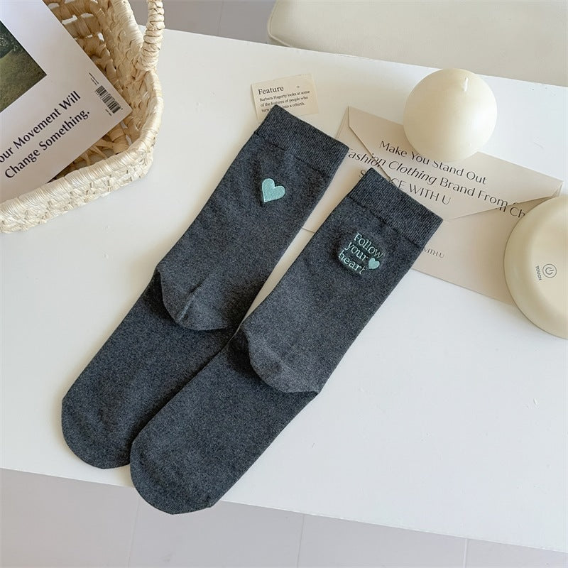 Embroidered Slouchy Socks - DippedShop Wholesale - #5523