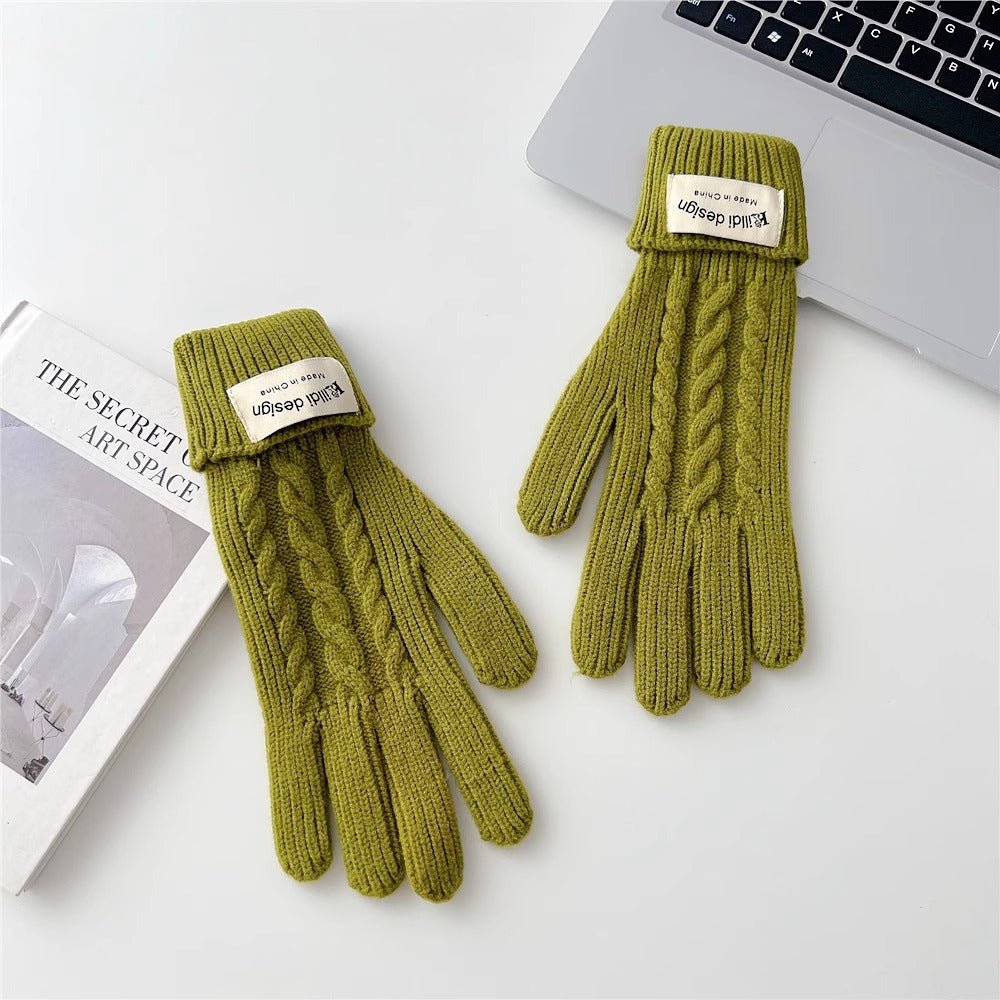 Vintage Cable Knit Wool Blend Touchscreen Gloves 6W6GLO54