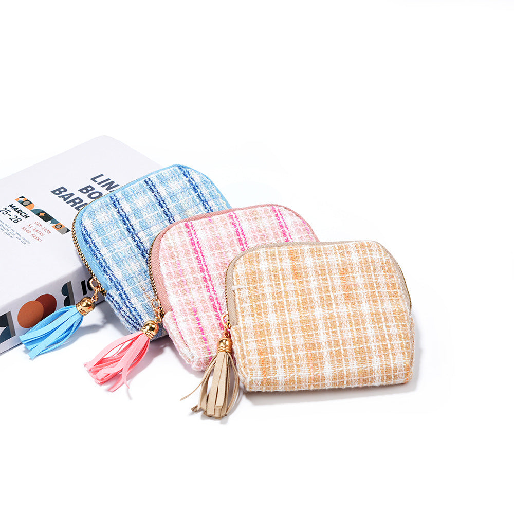 Tweed Jewelry Travel Pouch - DippedShop Wholesale - #4563