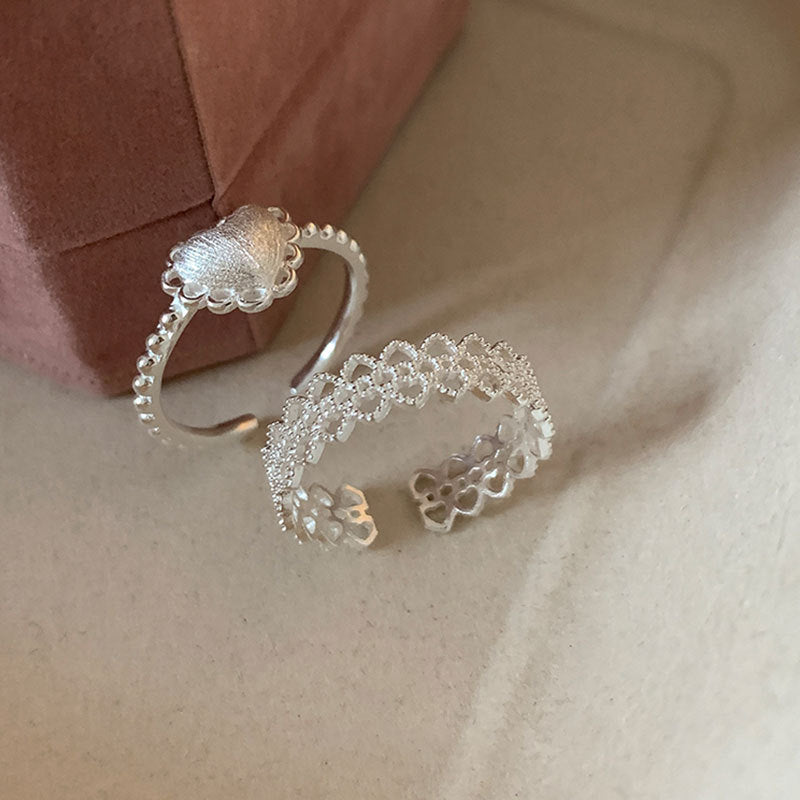 Lace Heart Open Ring - DippedShop Wholesale - #1619