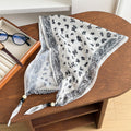 Trendy Floral Print Beaded Decor Silk Scarf 6W6NSI204