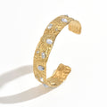 Trendy Gold Plated C-Shaped Open Bracelet 6W6JBR589