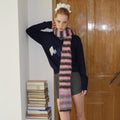 Trendy Color Block Striped Knit Scarf 6W6NSW265