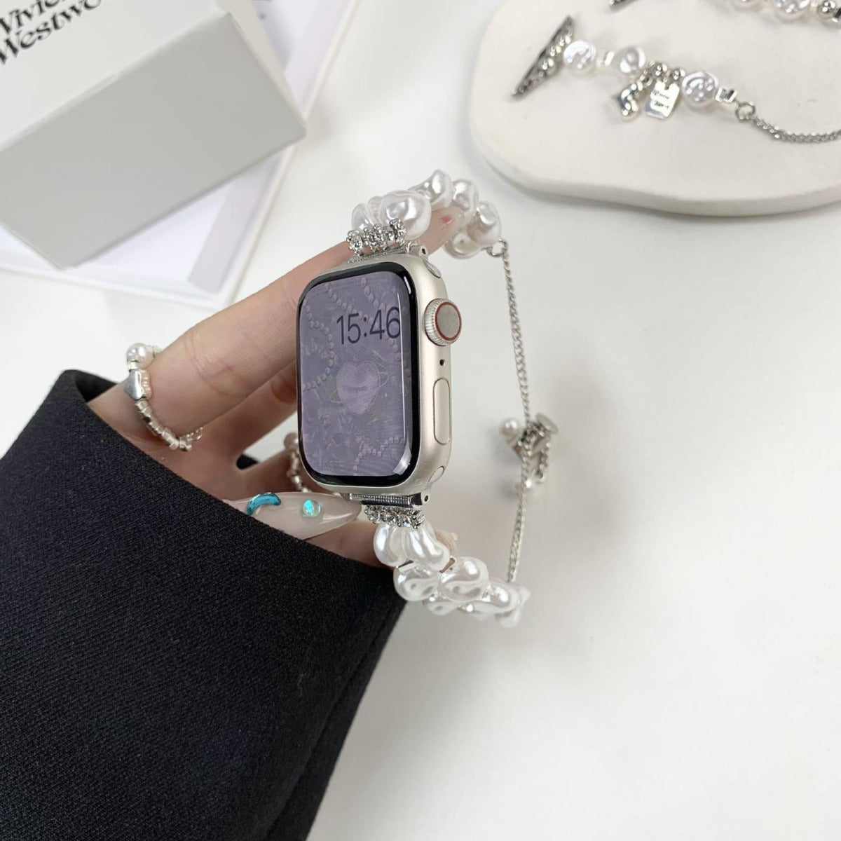 Baroque Pearl Double Layer Chain Watch Band 6W6JWA96