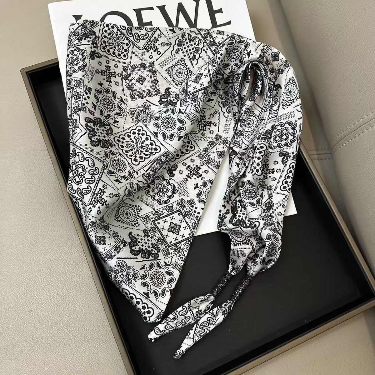 Cashew Print Silk Scarf - DippedShop Wholesale - #0803