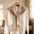 Pompom Triangle Scarf - DippedShop Wholesale - #7347