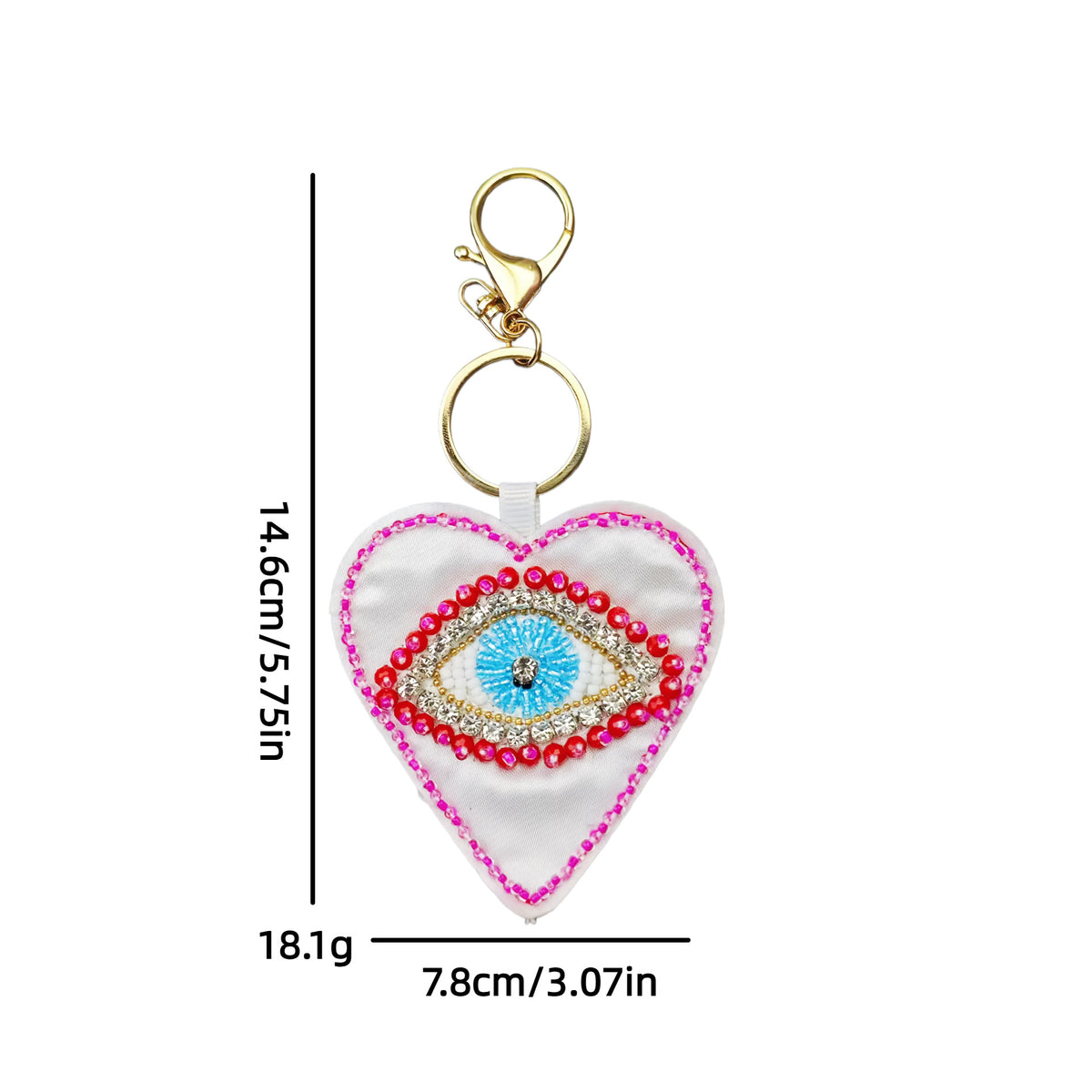 Stylish Handmade Beaded Heart Pendant Keychain 6W10BBC818