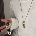 Heart Pendant Leather Necklace - DippedShop Wholesale - #5203