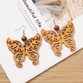 Wooden Butterfly Dangle Earrings - DippedShop Wholesale - #1795