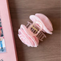 Elegant Pink Rose Flower Pearl Hair Claw 6W6HCP1252