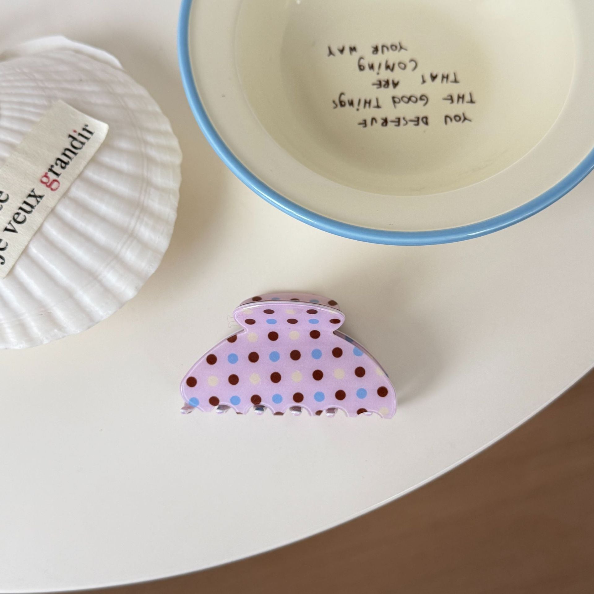 Polka Dots Hair Claw - DippedShop Wholesale - #1283