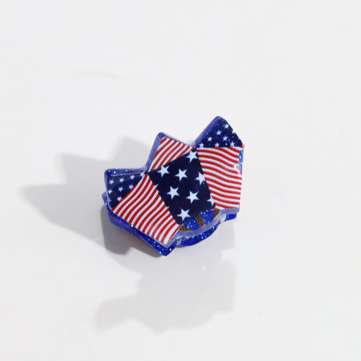 Stylish USA Flag Love Shape Nonslip Hair Clip 8AS6HCP58T