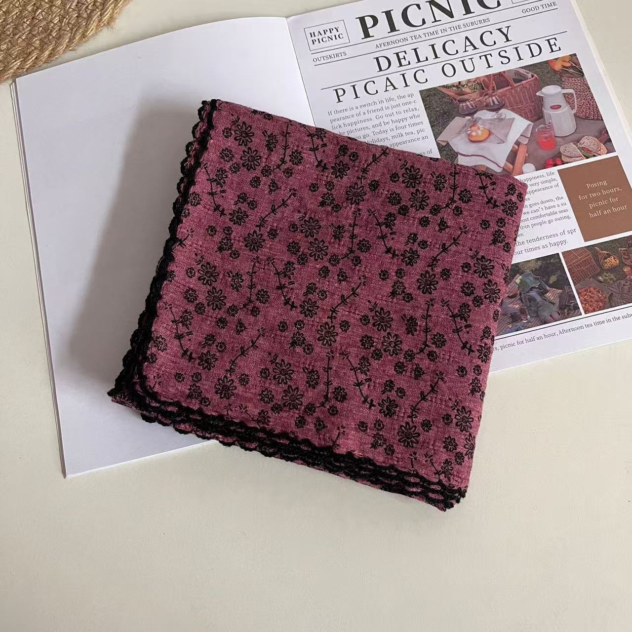Vintage Floral Print Neckerchief Head Scarf MK2BW6W6NSI16