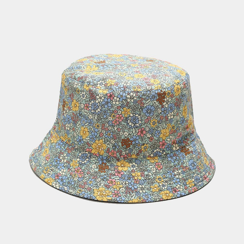 Vintage Floral Print Reversible Beach Bucket Hat MK2BW6W6HAT75