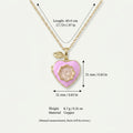 Cute Pink Peach Heart Pendant Locket Necklace 6W6JNC413L
