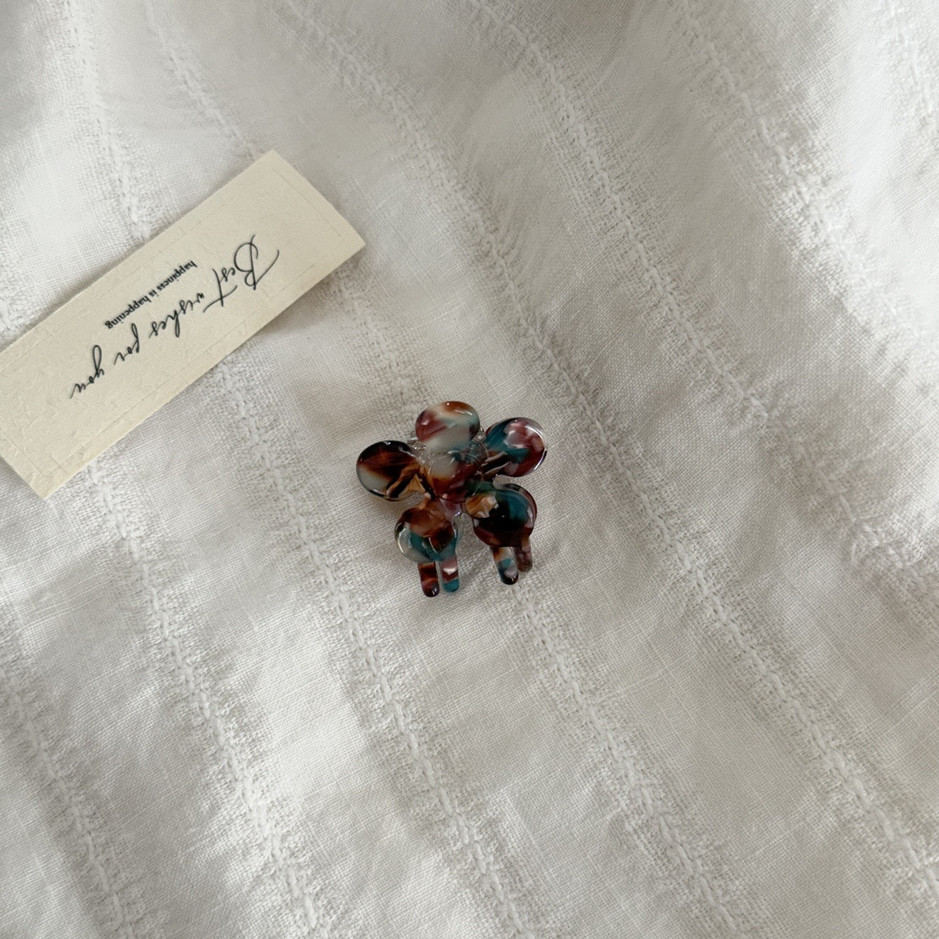 Cute Mini Color Block Flower Hair Claw Clip 6W6HCP1287