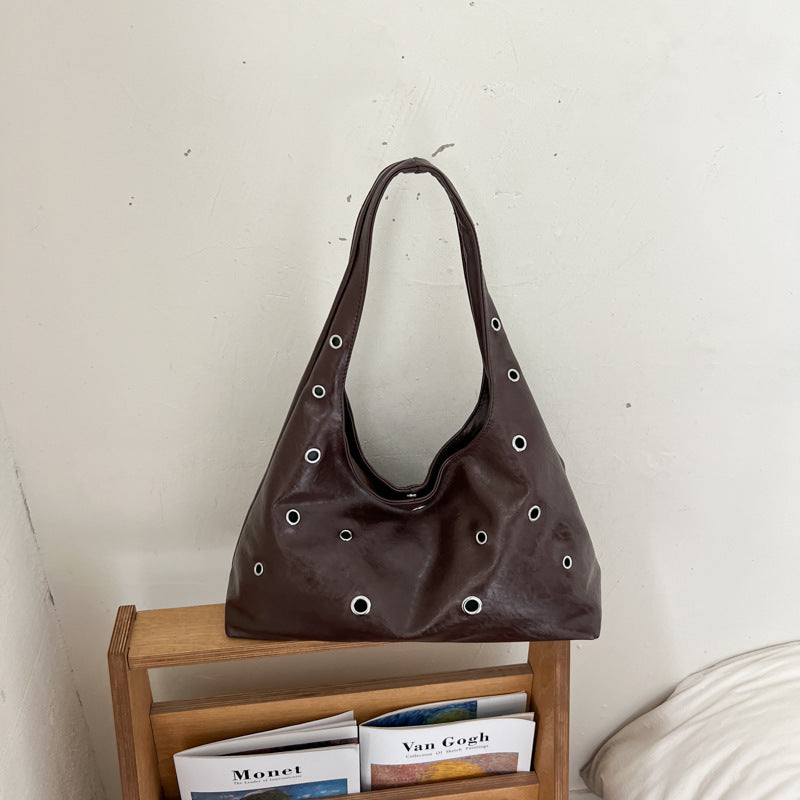 Trendy Punk Metal Grommet Handbag Shoulder Bag 6W10BBG1897