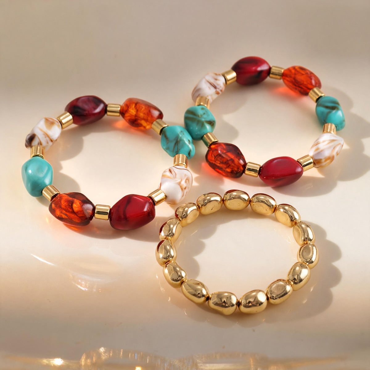 Boho Style Irregular Beaded Chain Bracelets 6W6JBR634