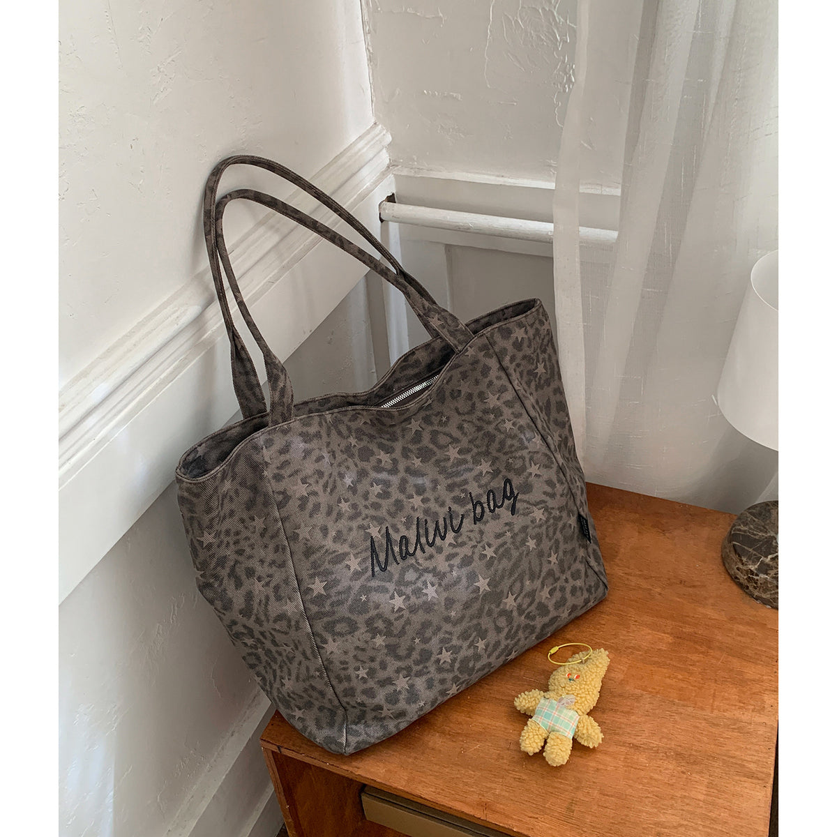 Casual Leopard Print Large Capacity Tote Bag 6W10BBG2352