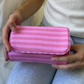 Cute Striped Print with Mirror Makeup Bag MK2BW6S10BOB82