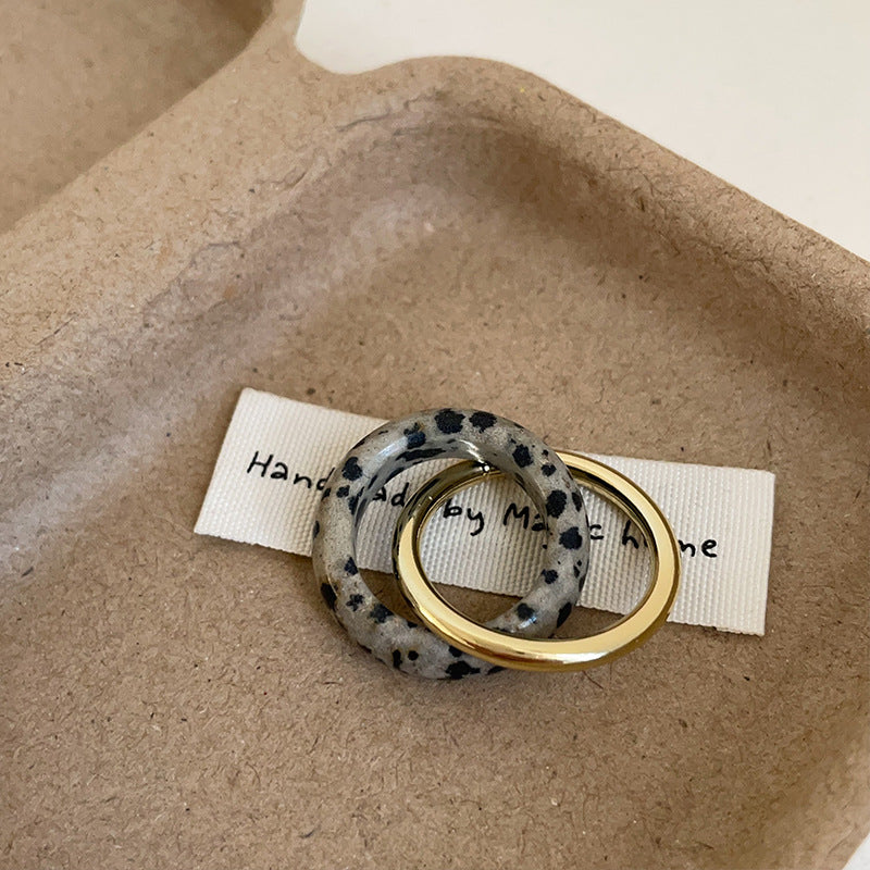 Double-Layer Dalmatian Ring - DippedShop Wholesale - #9331