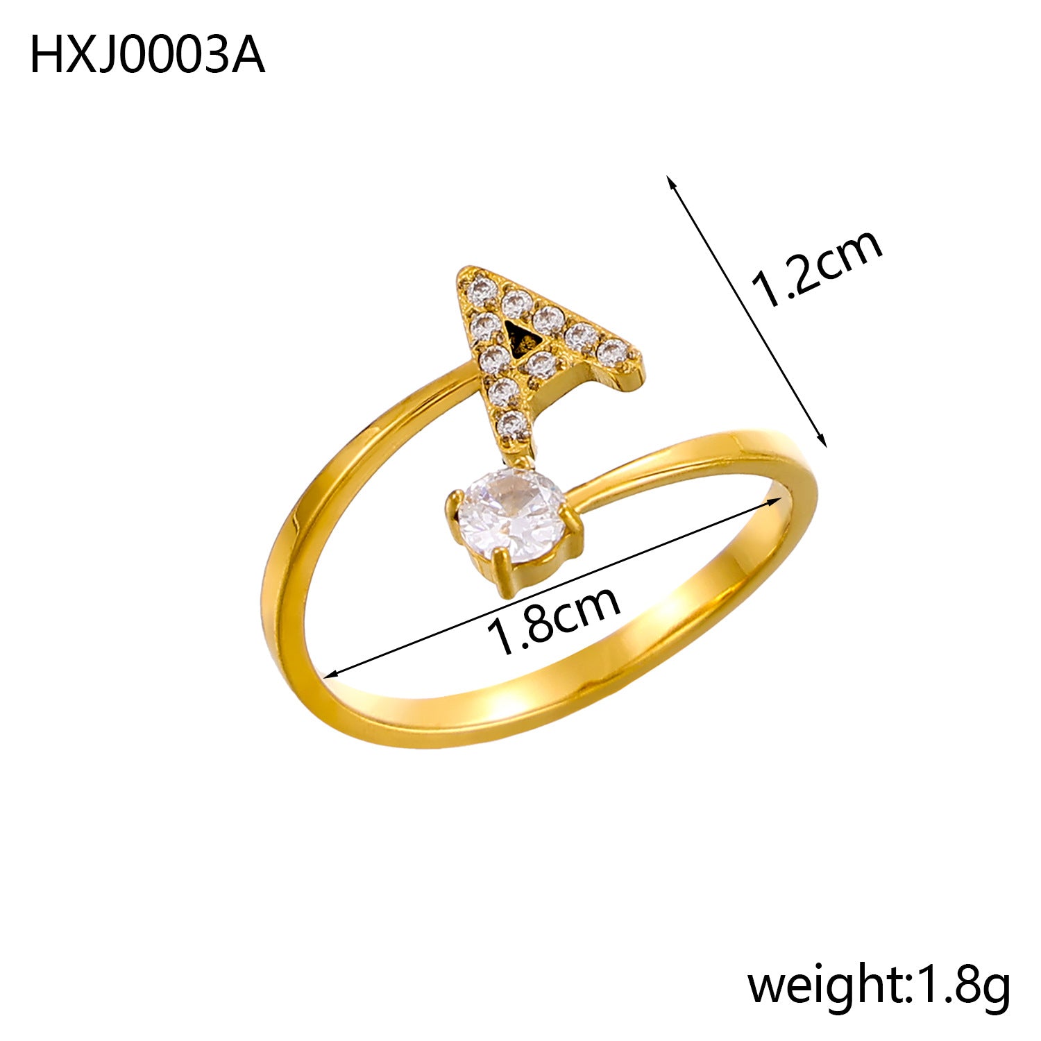 Simple Gold Plated Rhinestone - DippedShop Wholesale - #9123