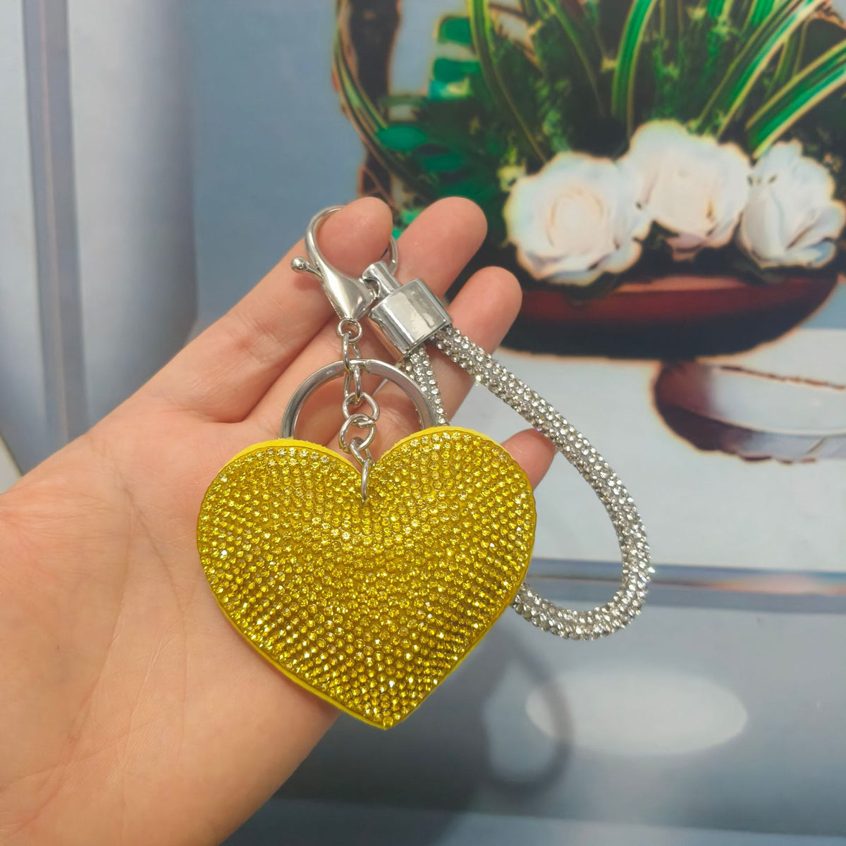 Rhinestone Heart Bag Charm - DippedShop Wholesale - #2483