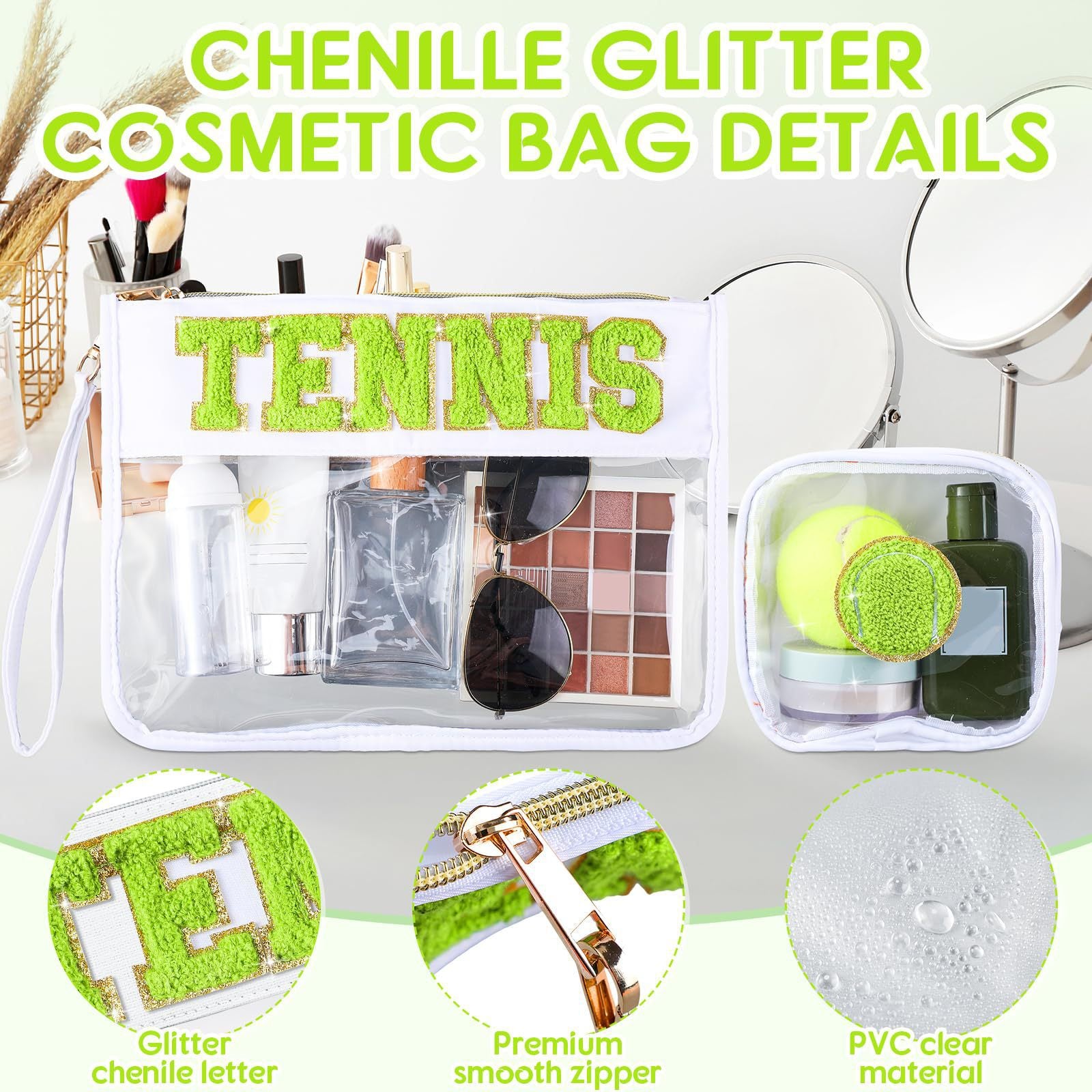 Stylish Transparency Letter Pattern Cosmetic Bag MK2BLW6C5CO20