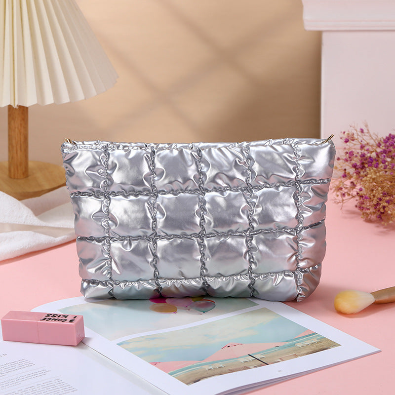Quilted Large Capacity Diamond Quilted Cosmetic Bag MK2BLW6C5CO71