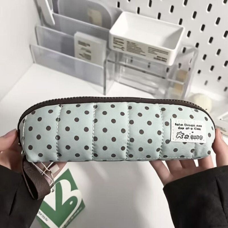 Cute Polka Dots Color Block Pencil Case 6S10BOB1053