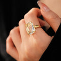 Chunky Square Cubic Zirconia Open Ring 6W6JRG361