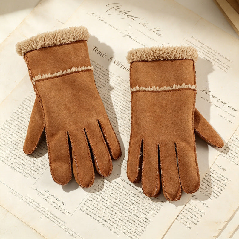 Faux Suede Plush Gloves - DippedShop Wholesale - #7059
