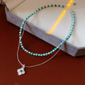 Boho Style Double Layer Floral Pendant Necklace 6W6JNC895