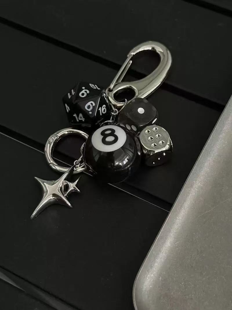 Simple Dice Star Braided Keychain Bag Charm DP25C783