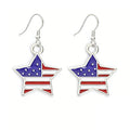 Stylish USA Flag Cross Pendant Hook Earrings 8ZA6JER303L