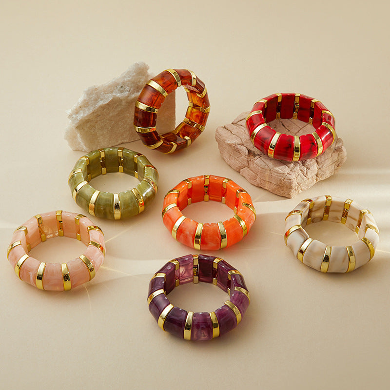 Vintage Acrylic Splicing String Bracelets DP25B595