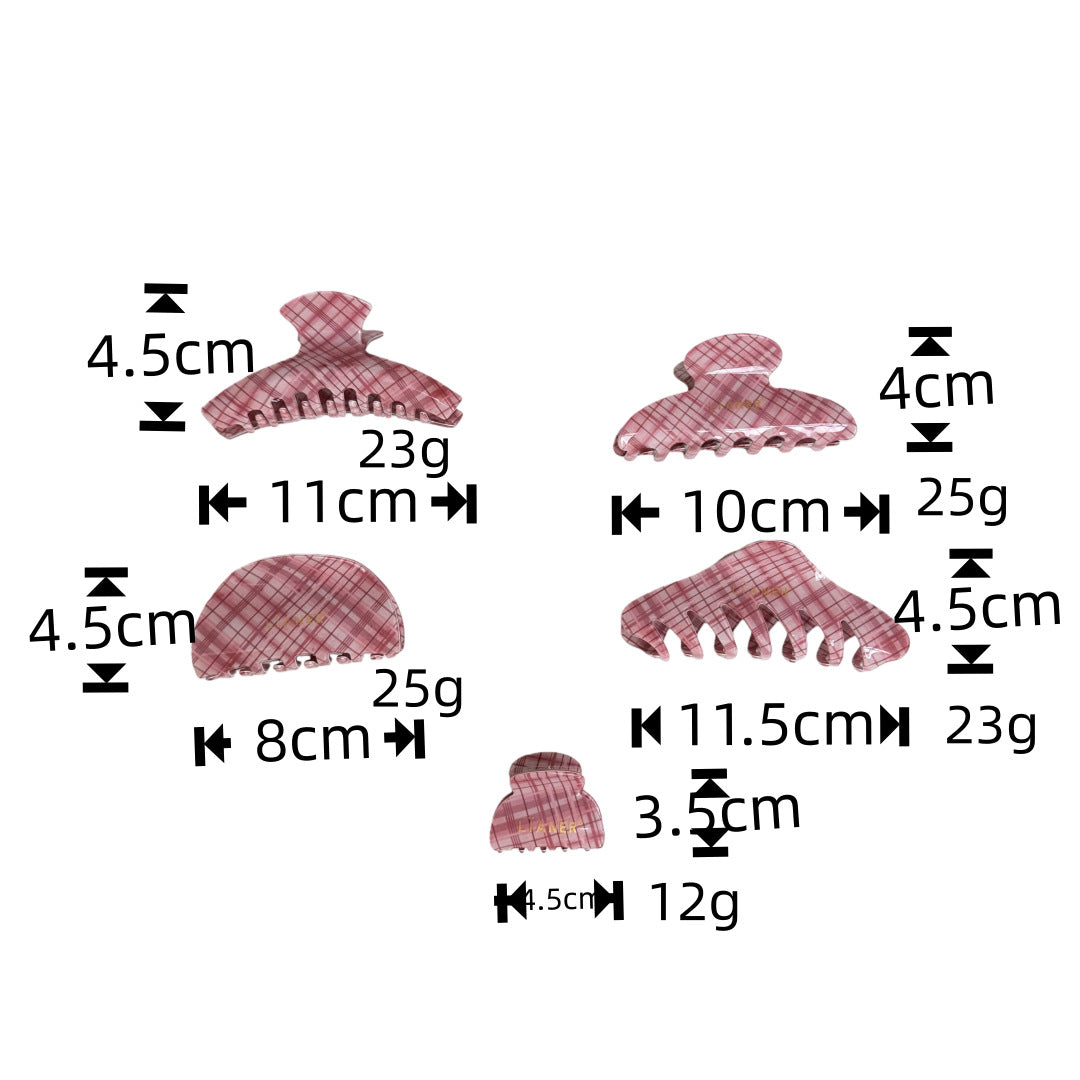 Retro Plaid Hair Claw - DippedShop Wholesale - #0243