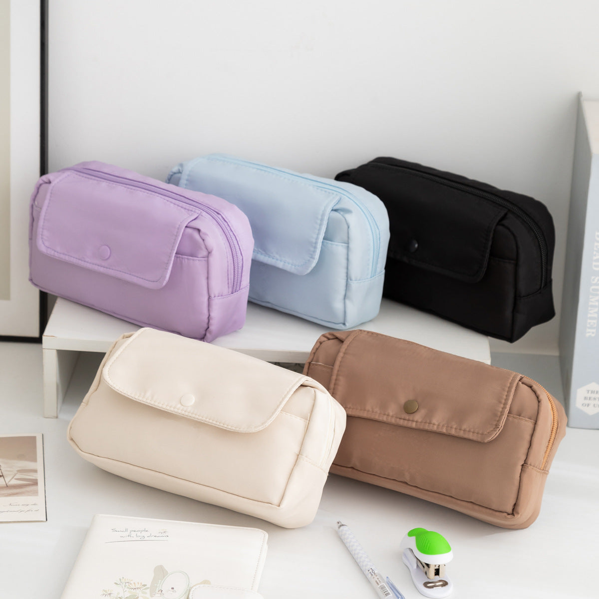 Stylish Solid Color Large Capacity Pencil Pouch 6S10BOB1046