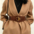 Chunky Wide Elastic Metal Stretchy Buckle Belt 6W6JBT232