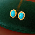 Vintage Gold Plated Oval Gemstone Choker Necklace 6W6JNC940