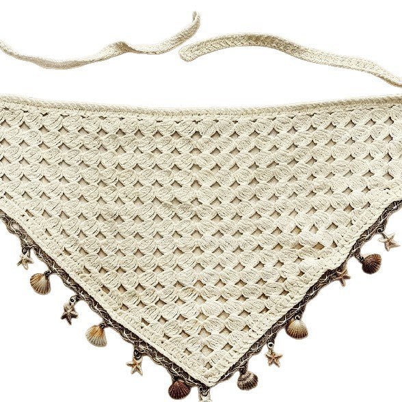 Boho Shell Charm Hollow Headacarf Triangle Scarf 6W1SL14