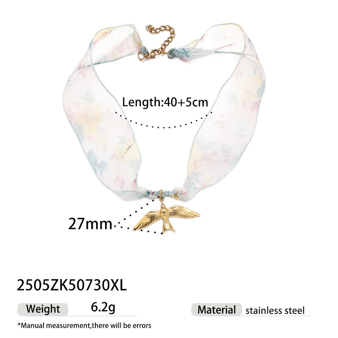 Gold Shell Pendant Colorful Scarf Necklace DP25E812