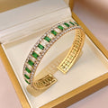 Elegant Gold Plated Rhinestones Hollow Open Bracelet 6W6JBR693