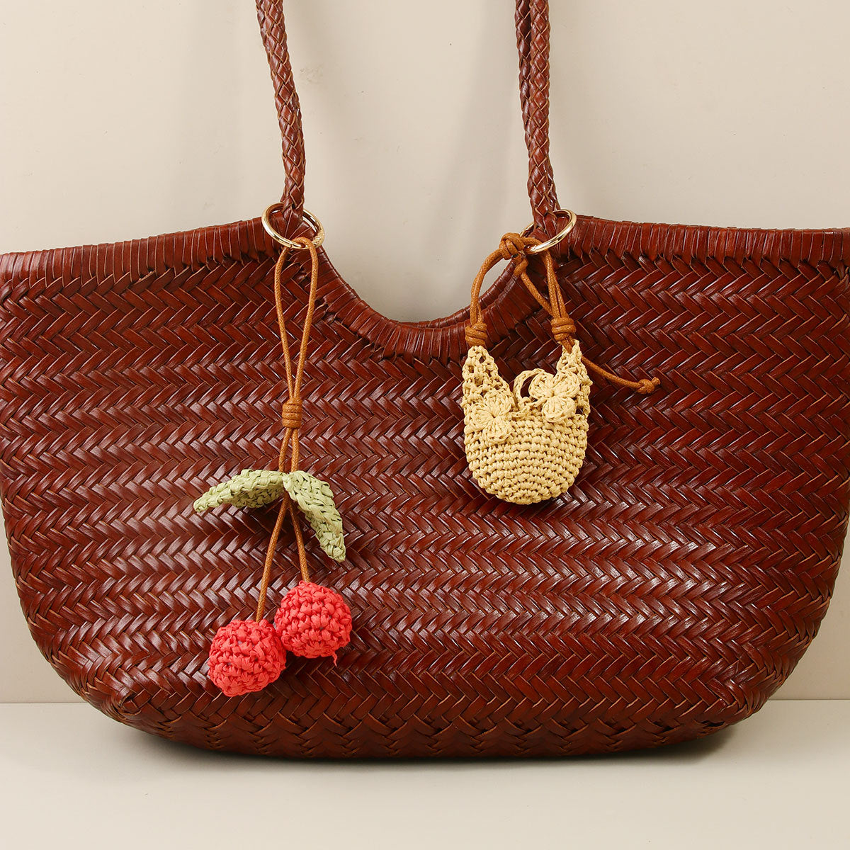 Crochet Raffia Bag Charm - DippedShop Wholesale - #0035