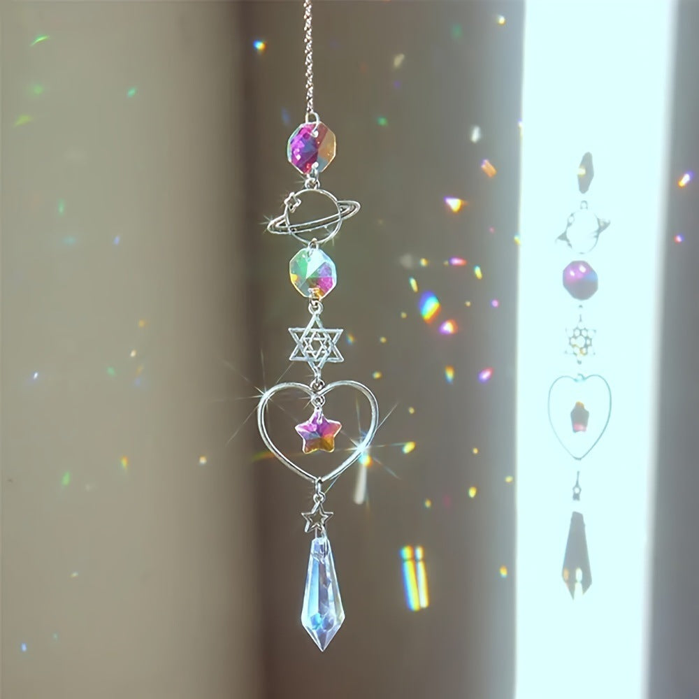 Celestial Moon Star Crystal Wind Chime Suncatcher 6H7HLS201