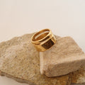 Hollow Wide Band Ring - DippedShop Wholesale - #8579