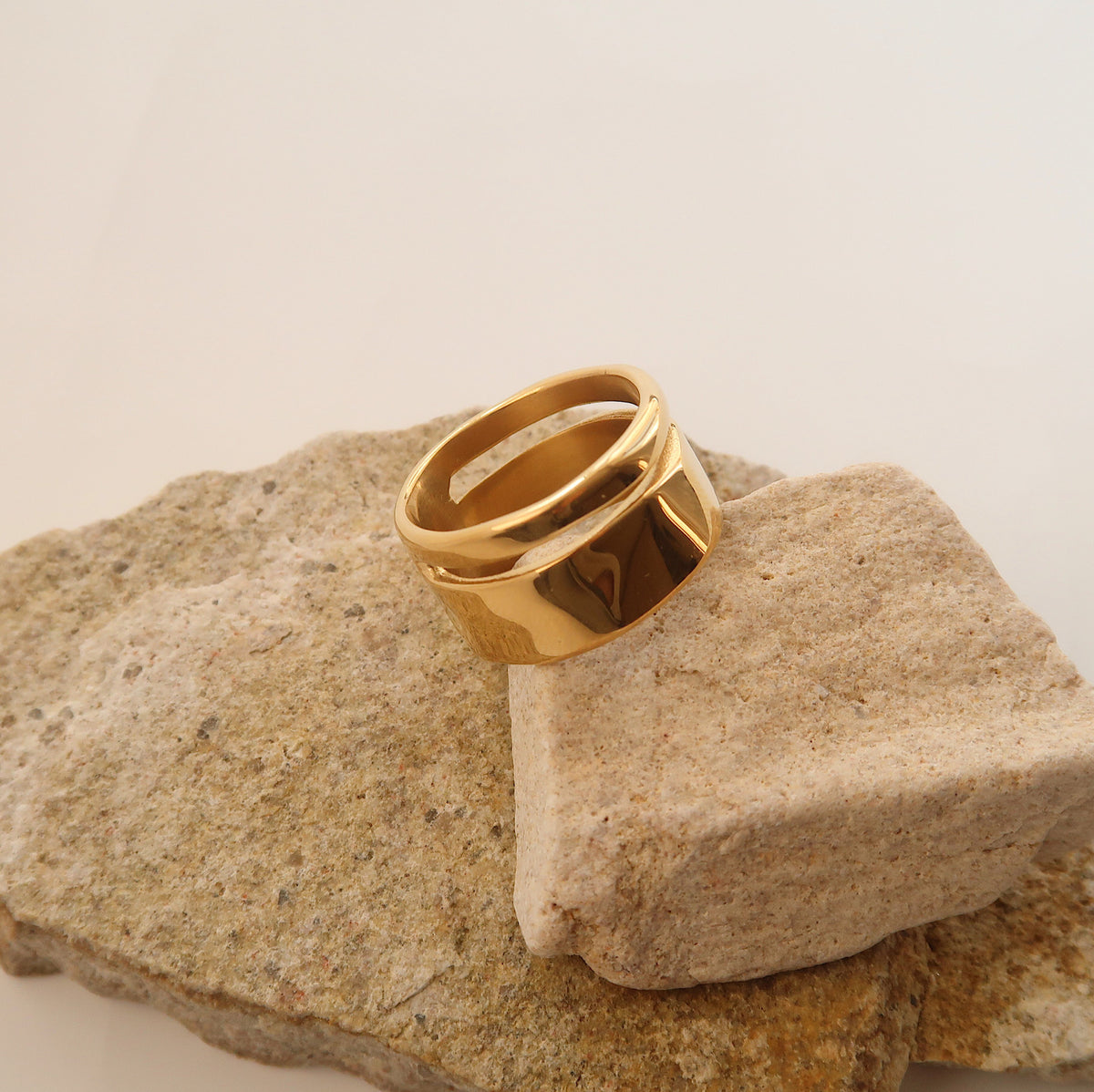 Hollow Wide Band Ring - DippedShop Wholesale - #8579