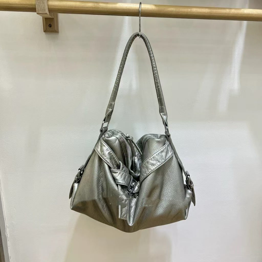 Stylish Solid Color Soft Leather Underarm Bag 6W10BBG2012