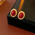 Vintage Gold Plated Oval Gemstone Choker Necklace 6W6JNC940